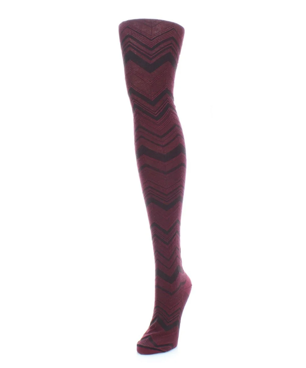 Chevron Stripe Cotton Blend Sweater Tights – Image 3