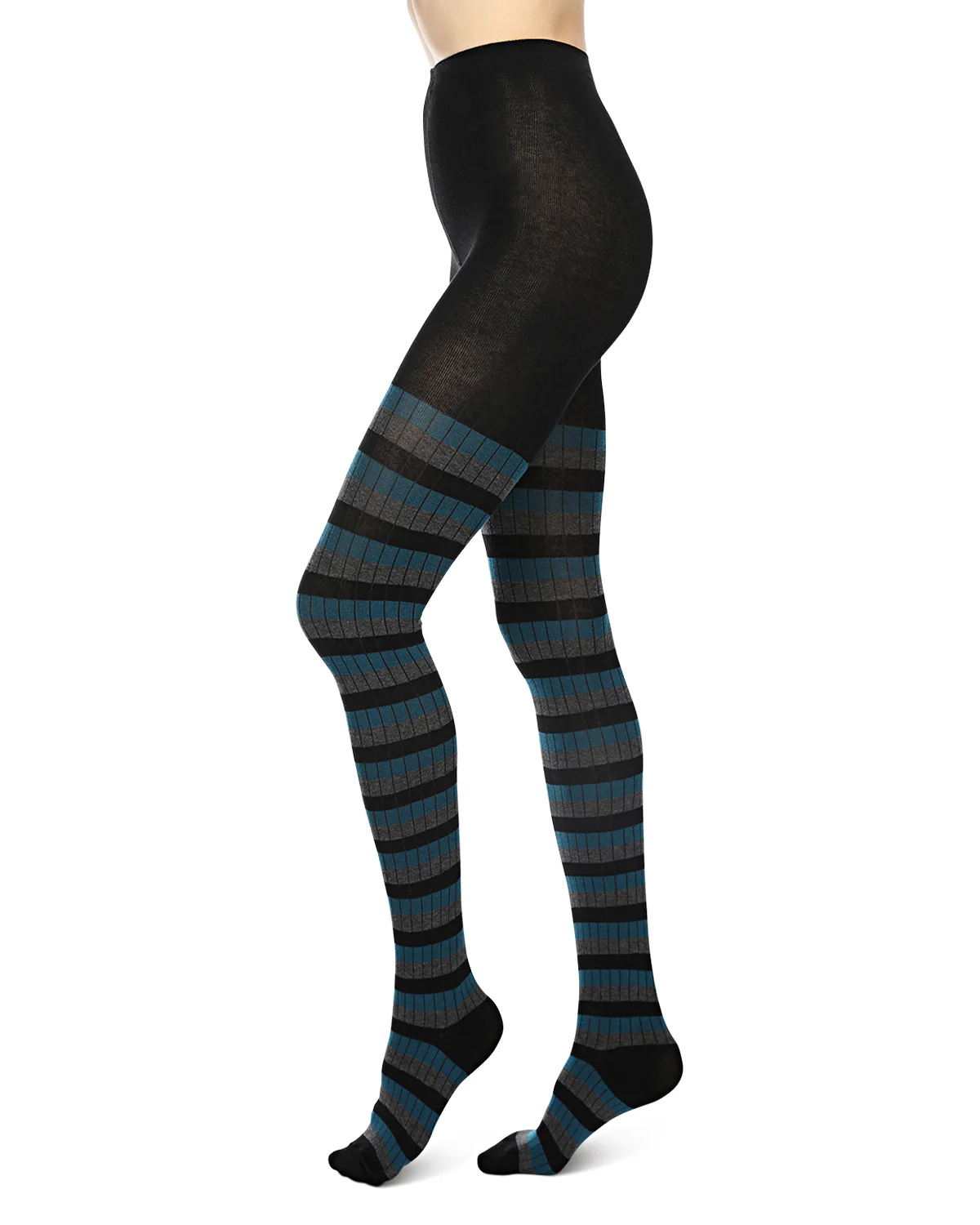 Colored Stripes Cotton Blend Sweater Tights – Image 3