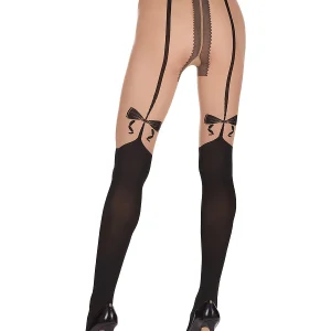 Delicate Bow Back Opaque Tights