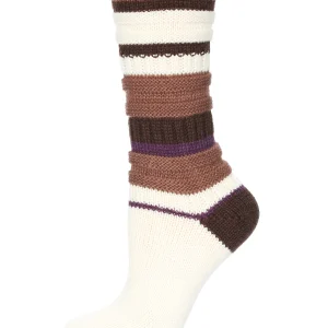 Band Tint Chunky Knit Striped Boot Socks