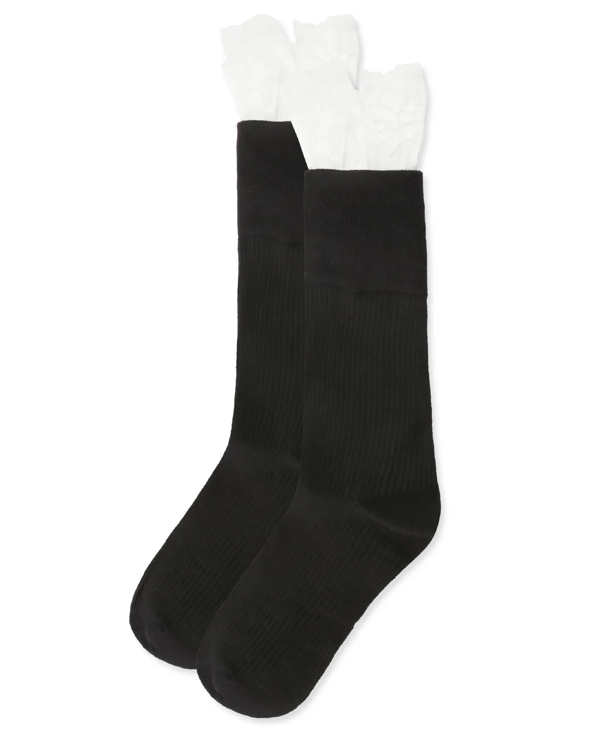 Women's Delicate Lace Slant Ribbed Crew Socks – Image 5