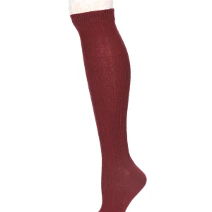 Braided Tracks Over The Knee Warm Combed Cotton Socks