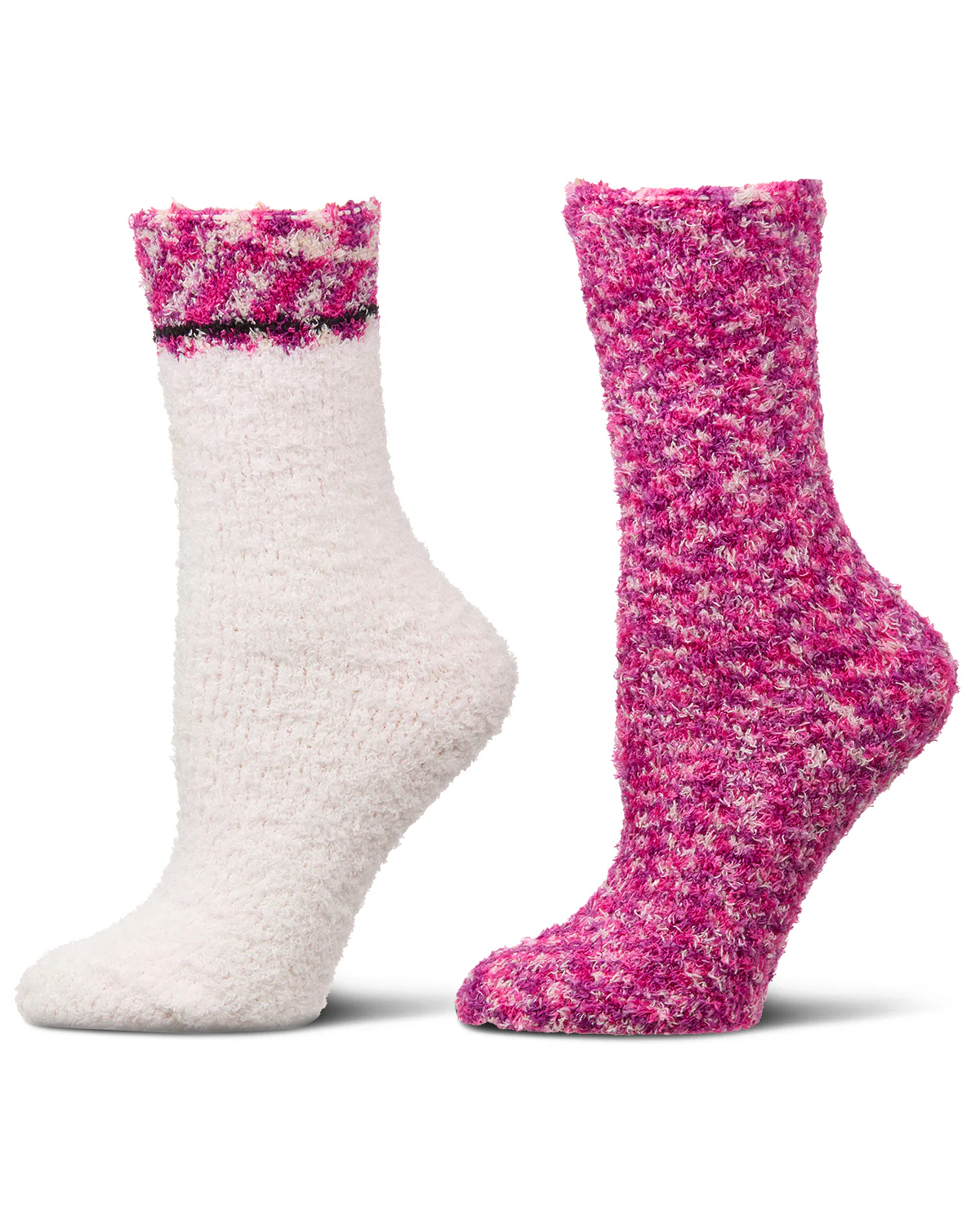 2 Pair Women's FuzzBlend Cozy Collection Crew Socks