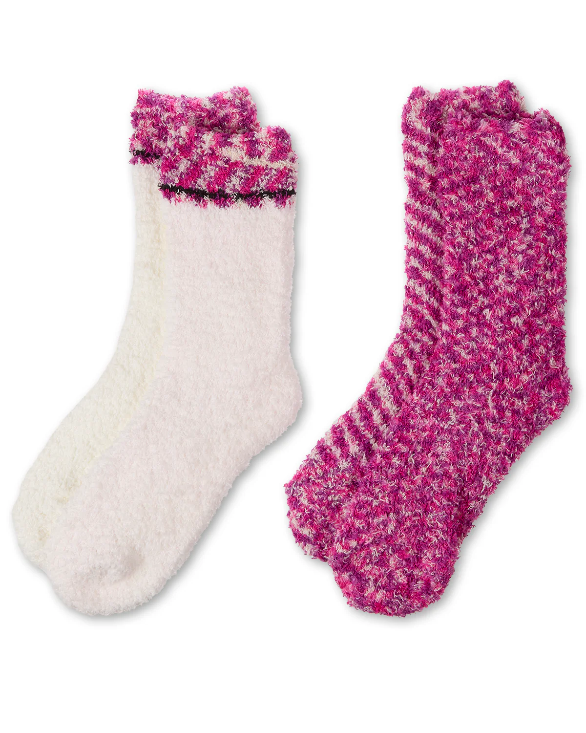 2 Pair Women's FuzzBlend Cozy Collection Crew Socks – Image 7