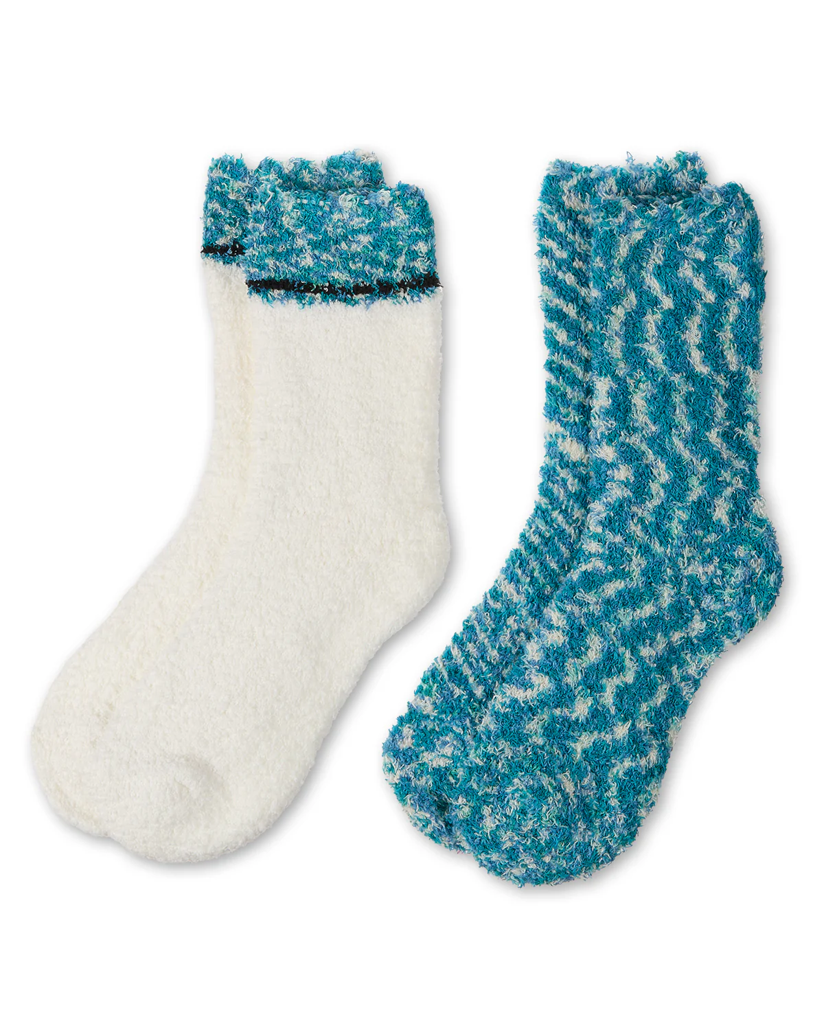 2 Pair Women's FuzzBlend Cozy Collection Crew Socks – Image 8