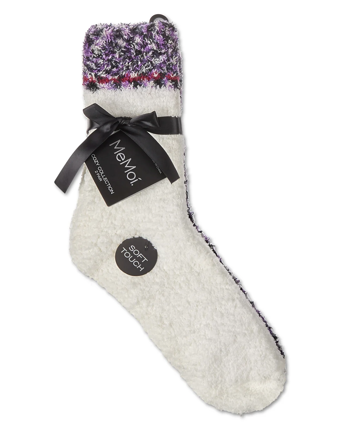 2 Pair Women's FuzzBlend Cozy Collection Crew Socks – Image 6
