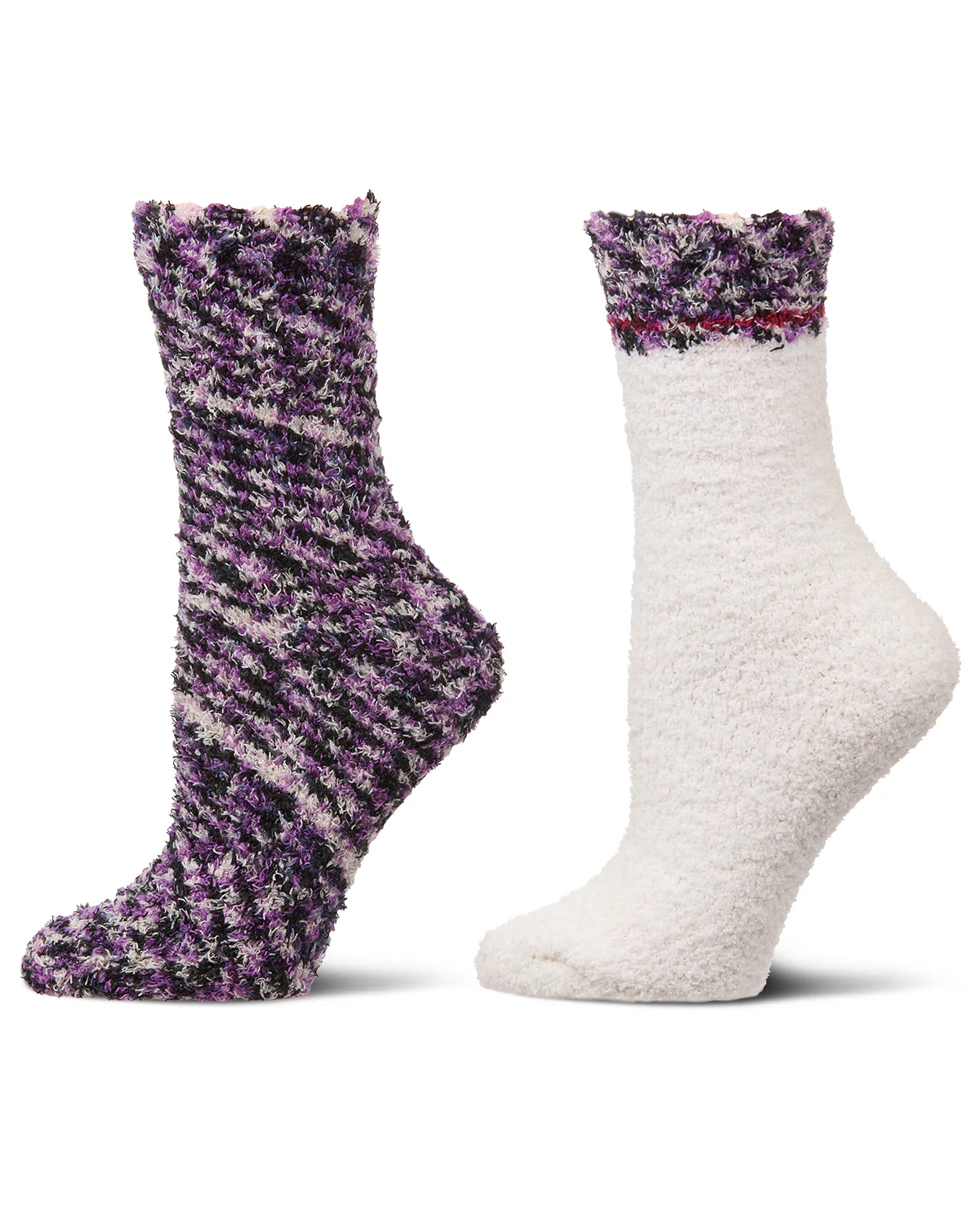 2 Pair Women's FuzzBlend Cozy Collection Crew Socks – Image 3