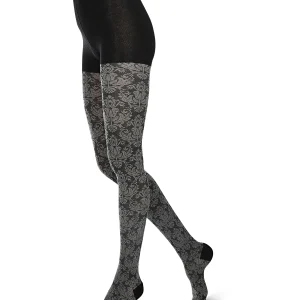 Baroque Patterned Cotton Blend Sweater Tights