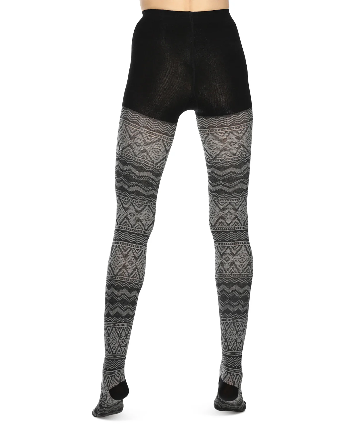 Diamond Fair Isle Patterned Cotton Blend Sweater Tights – Image 8