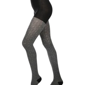 Women's Flattering Floral and Circular Pattern Sweater Tights