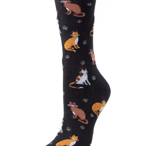 Cats & Friend Bamboo Blend Crew Socks