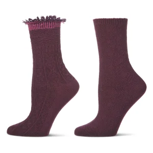 2 Pair Women's Combed Cotton-Rich Crew Socks