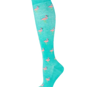 Women's Fancy Flamingo Bamboo Blend 8-15mmHg Graduated Compression Socks