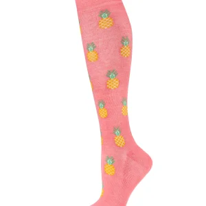Women's Pineapple Paradise Bamboo Blend 8-15mmHg Graduated Compression Socks