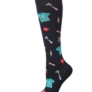 Women's Medical Themed Bamboo Blend 8-15 MMHG Graduated Compression Socks