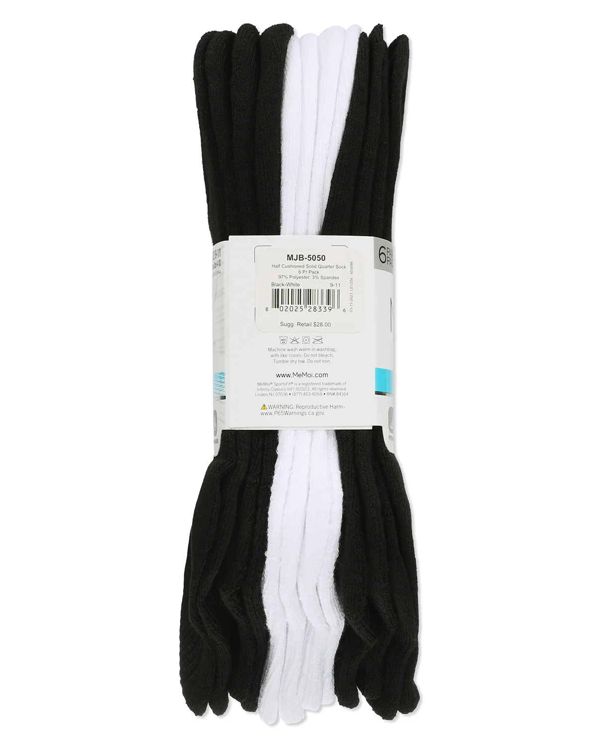 6 Pair Women's Half-Cushioned Solid-Color Quarter Socks – Image 5