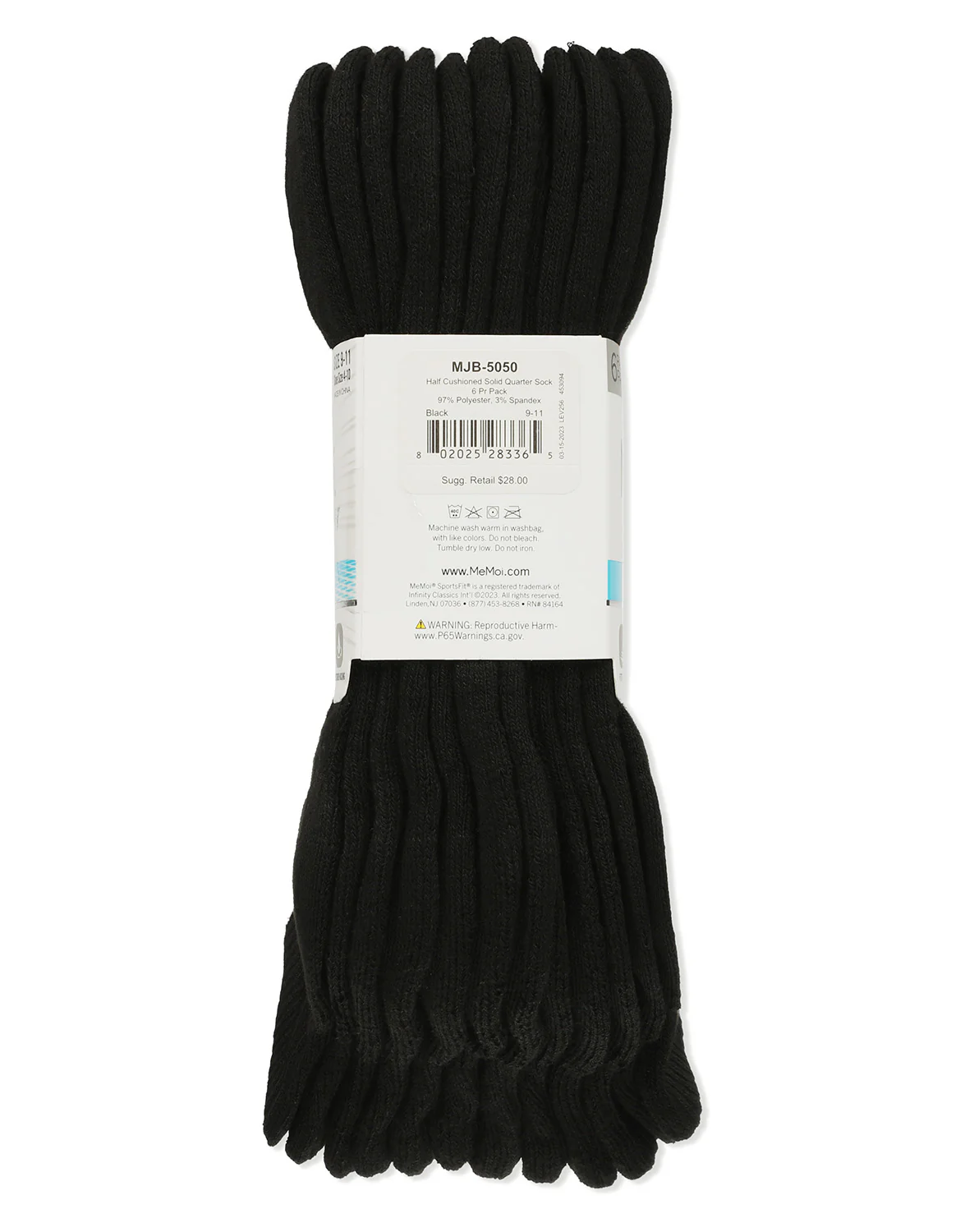 6 Pair Women's Half-Cushioned Solid-Color Quarter Socks – Image 4