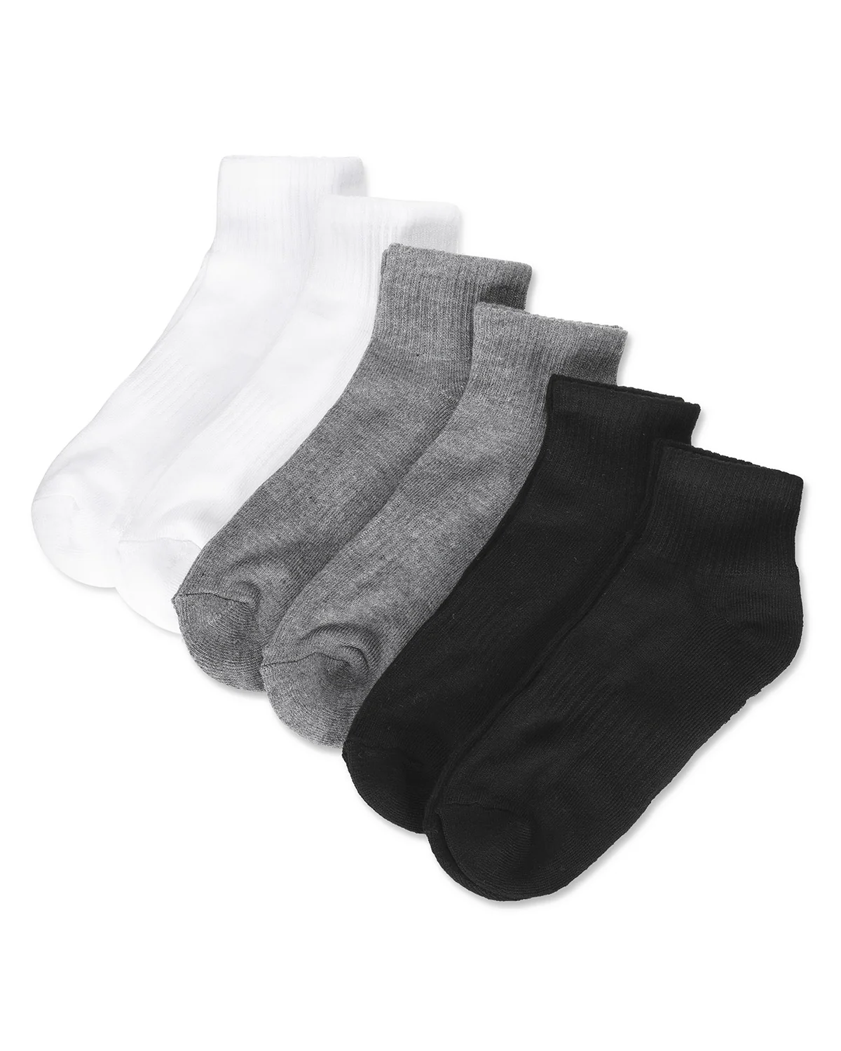 6 Pair Women's Half-Cushioned Solid-Color Quarter Socks – Image 2