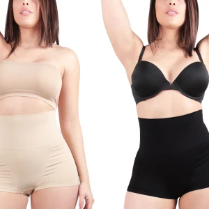 2 Pair Women's High-Waist Boy Short Shaping Briefs