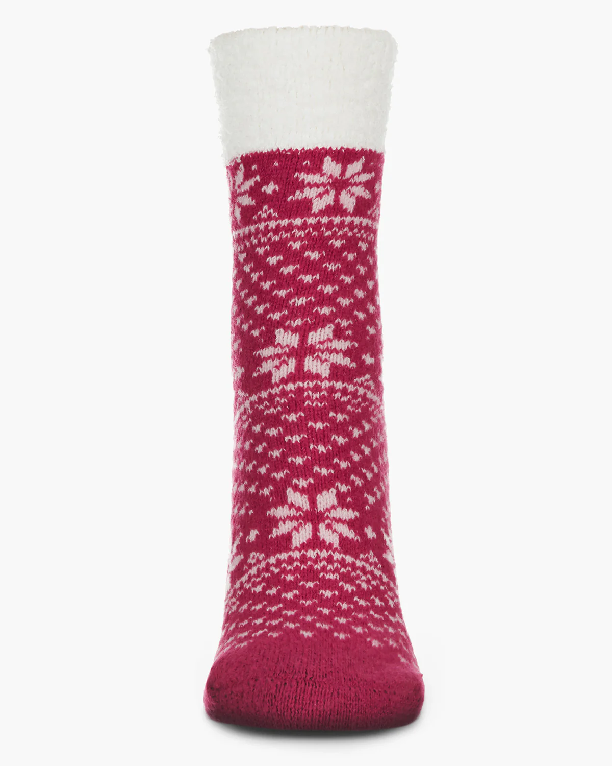 Bordered Flake Yummy Non-Skid Fuzzy Sock – Image 3