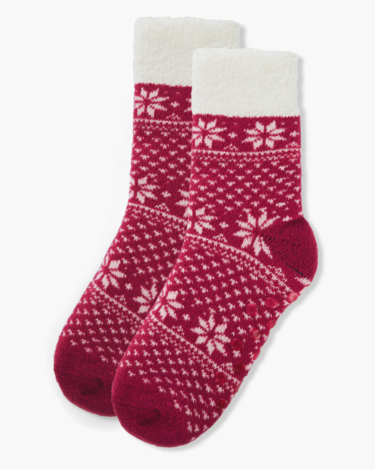 Bordered Flake Yummy Non-Skid Fuzzy Sock – Image 5