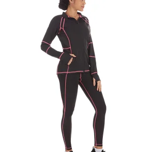 Solid Jacket With Neon Stitching