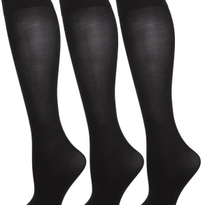 3 Pair Women's Opaque Solid Color Microfiber 40 Denier Trouser Socks