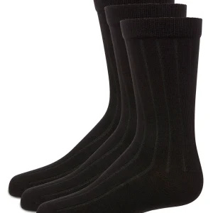 Boy's 3 Pair Pack Basic Cotton Blend Ribbed Crew Socks