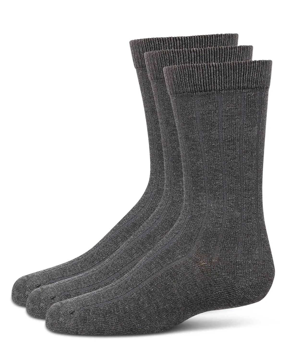 Boy's 3 Pair Pack Basic Cotton Blend Ribbed Crew Socks – Image 3
