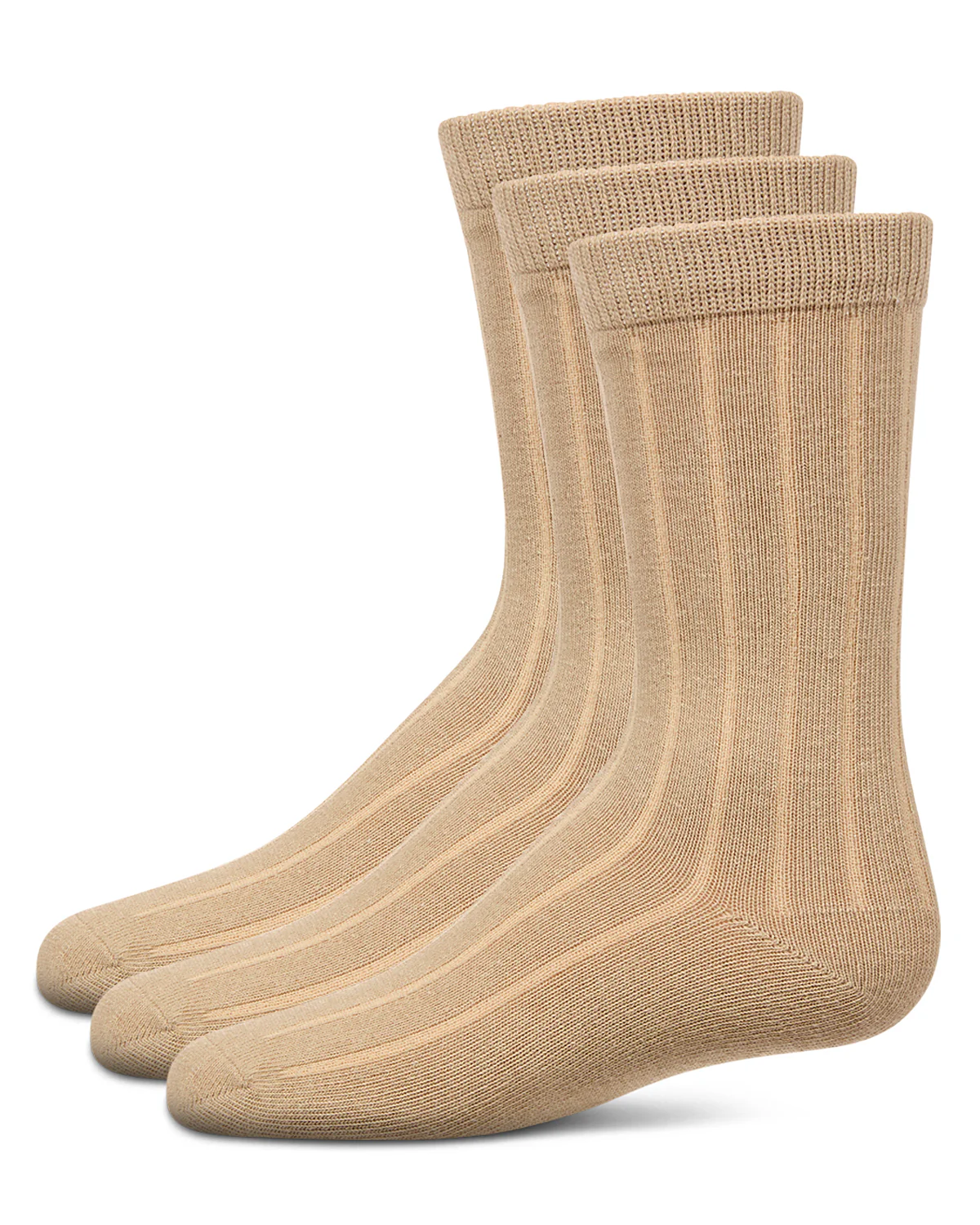 Boy's 3 Pair Pack Basic Cotton Blend Ribbed Crew Socks – Image 5
