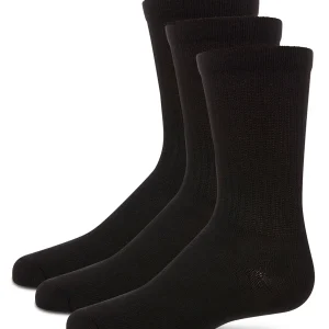 Boys' 3 Pair Pack Ribbed Cotton Blend Crew Sport Socks