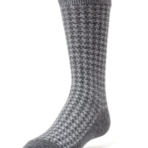 Boys' Houndstooth Mercerized Cotton Dress Socks