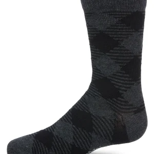 Boys Argyle Cotton-Rich Fine-Gauge Crew Sock