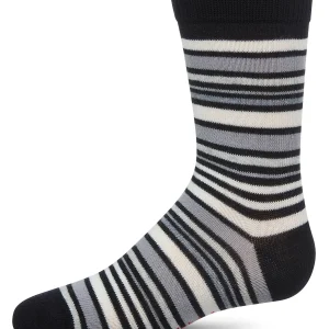 Boys Multi-Stripe Cotton-Rich Fine-Gauge Crew Sock