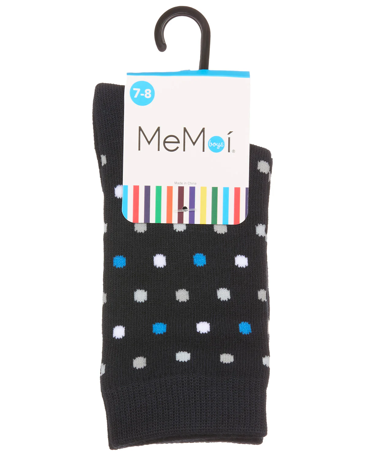 Boys Colorful Dot-Patterned Cotton-Rich Crew Sock – Image 7