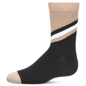 Boys' Geometric Diagonal Stripe Crew Socks