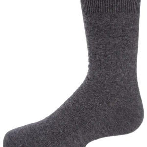 Boys' Basket Weave Mercerized Cotton Crew Socks