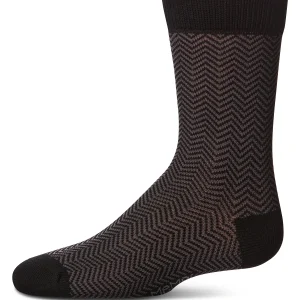 Boys Herringbone-Pattern Cotton-Rich Crew Sock