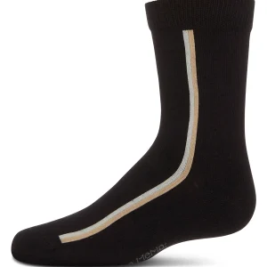 Boys Dual-Stripe Cotton-Rich Fine-Gauge Crew Sock