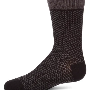Boys "Geo" Cotton-Rich Geometric Diamond-Pattern Everyday Crew Sock