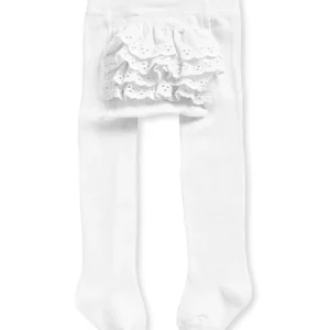 Infant Girl's Rhumba Cotton Blend Tights With Ruffles