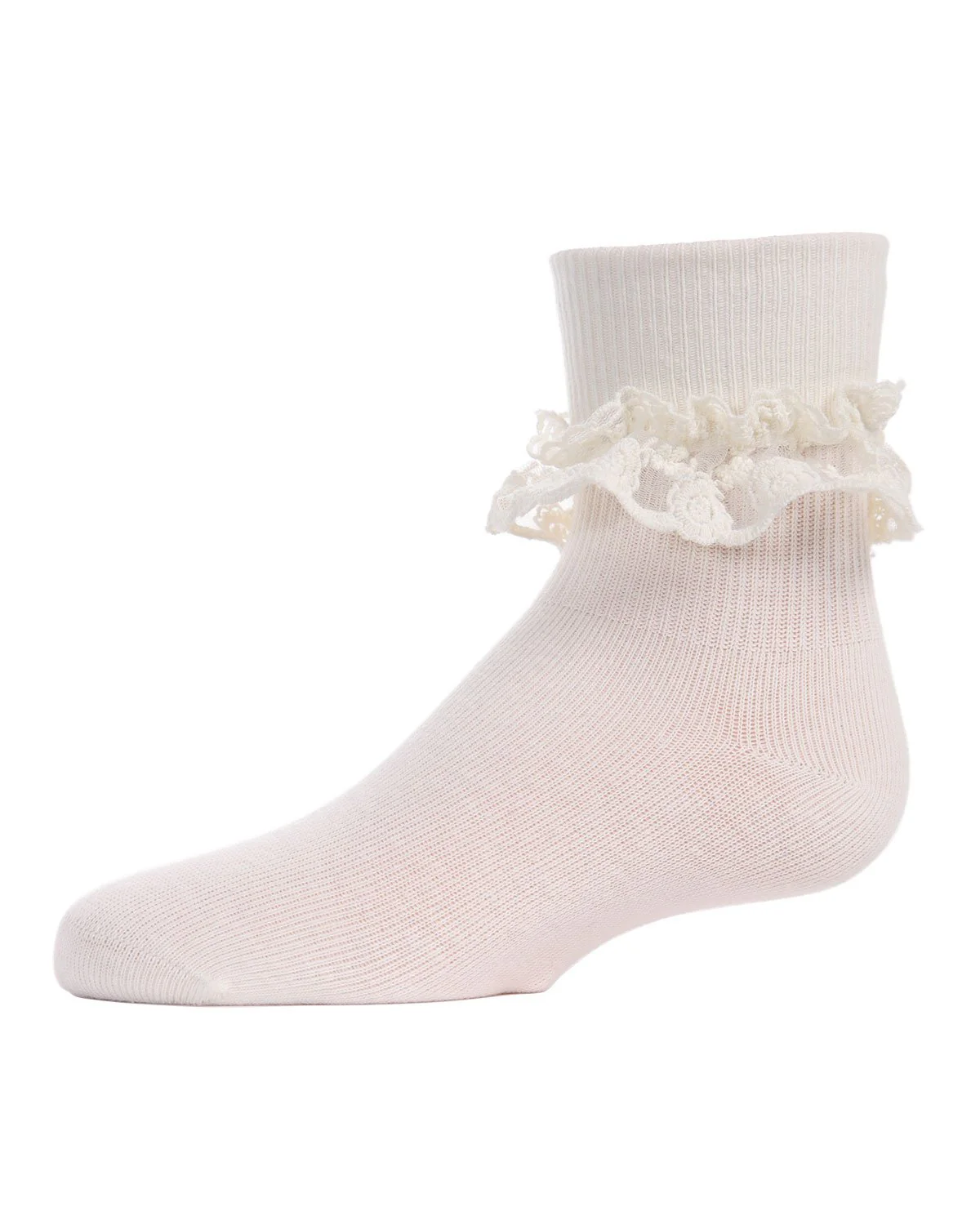 Girls Layered-Lace Ruffle-Trim Cotton-Rich Ankle Sock – Image 5