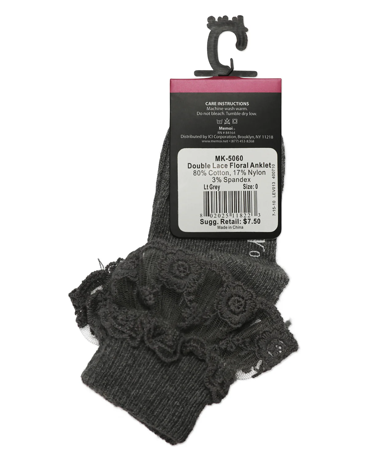 Girls Layered-Lace Ruffle-Trim Cotton-Rich Ankle Sock – Image 8