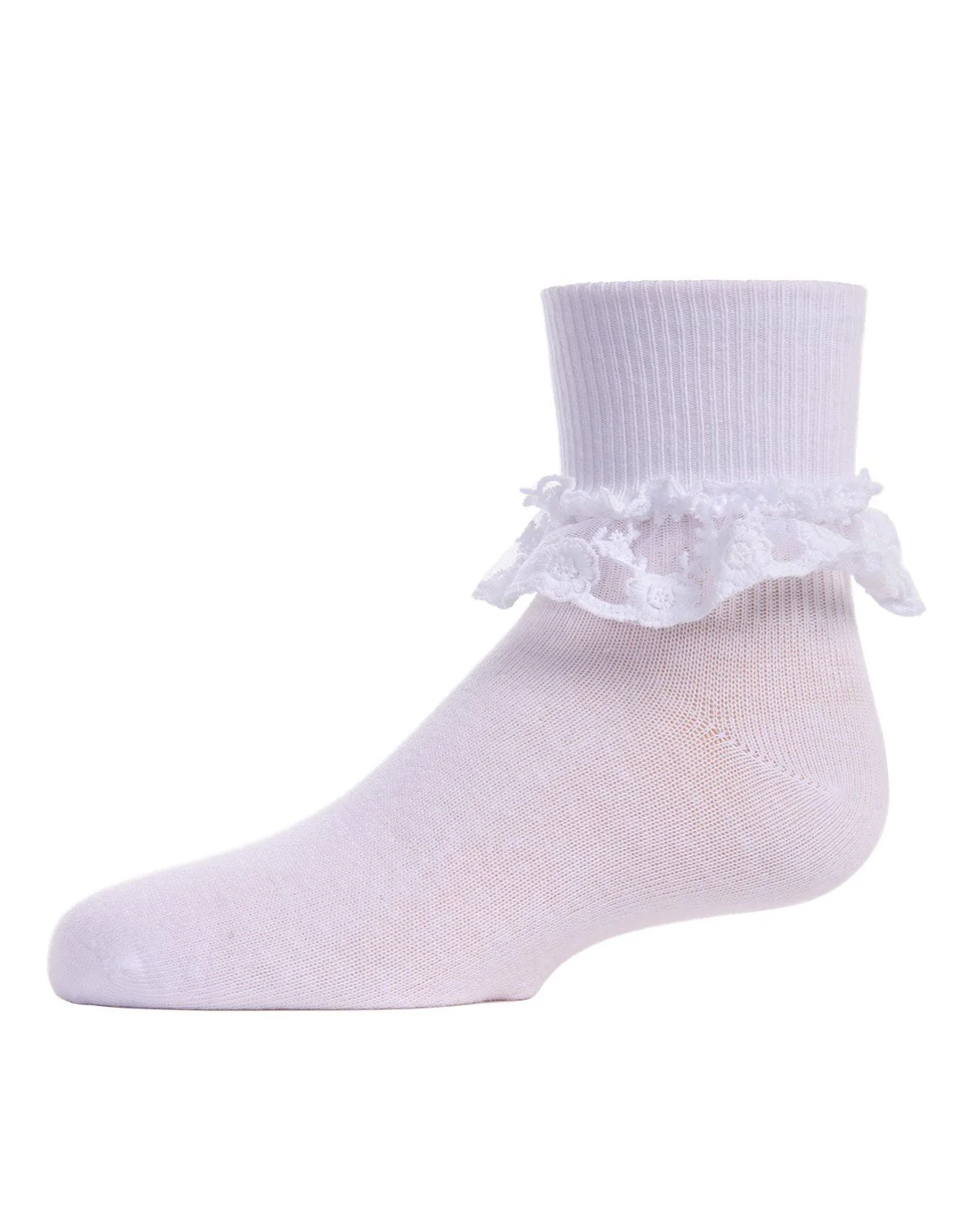 Girls Layered-Lace Ruffle-Trim Cotton-Rich Ankle Sock – Image 9