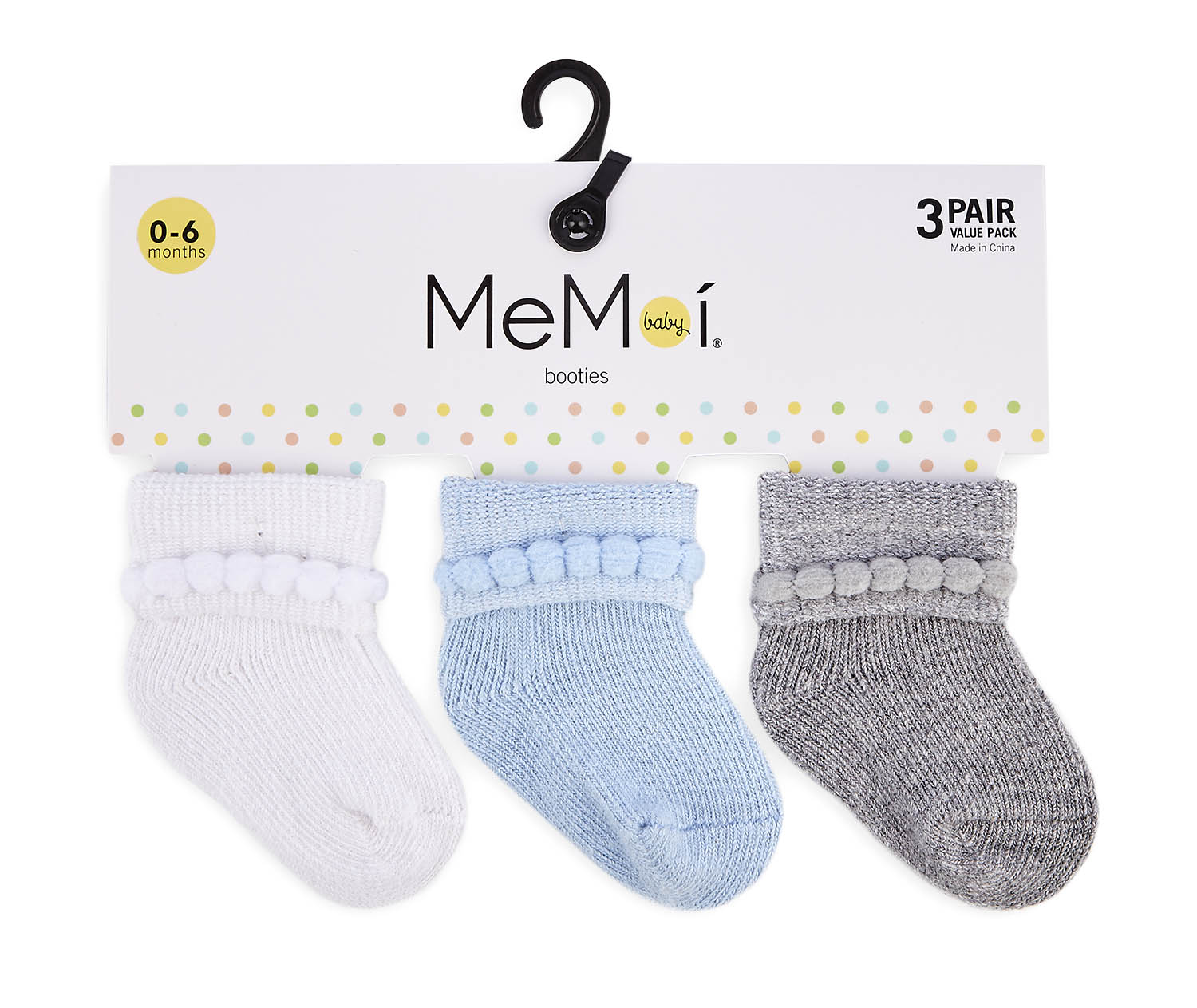 Baby Bootie Cotton Blend Socks 3 Pack – Image 3