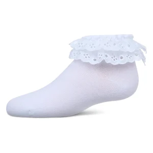 Dual Layer Eyelet Lace Anklet Sock