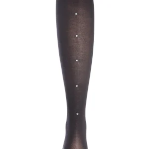 Girls Rhinestone Backseam Semi-Opaque Tights