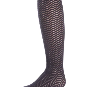 Girls' Chevron Wave Sheer Nylon Tights