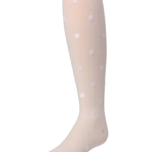 Girls' Flocked Dots Nylon Tights