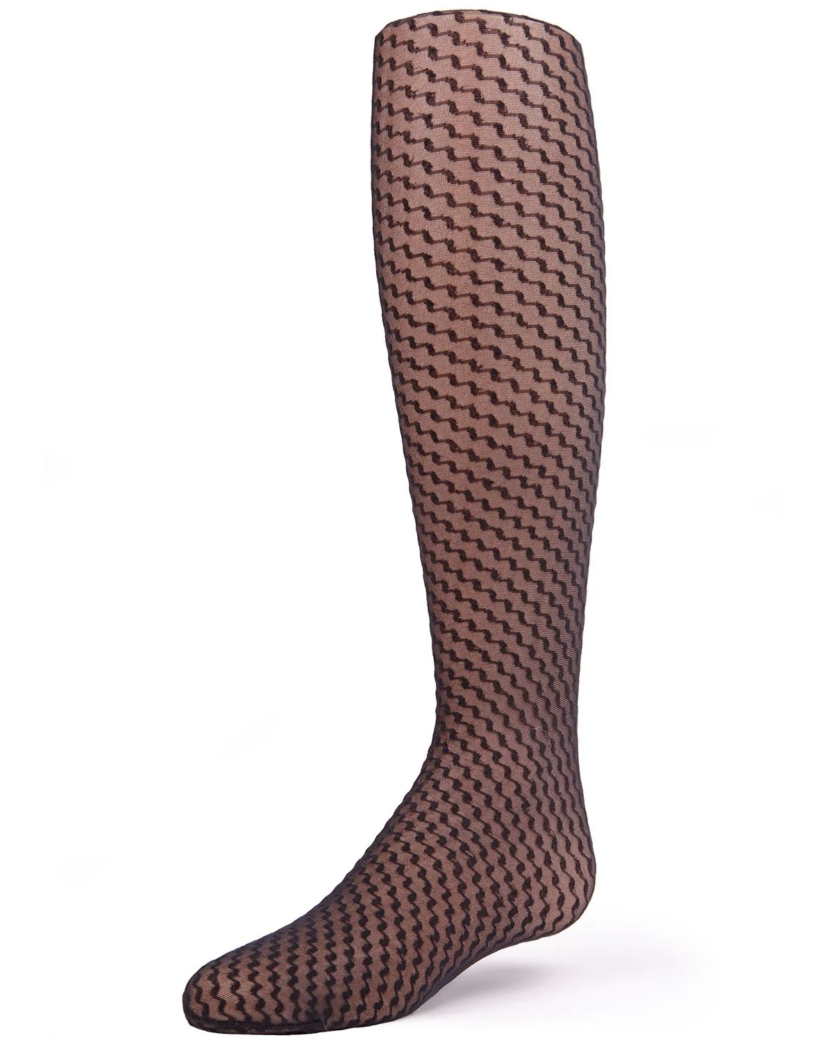 Girls' Zoe Zigzag Sheer Tights – Image 2